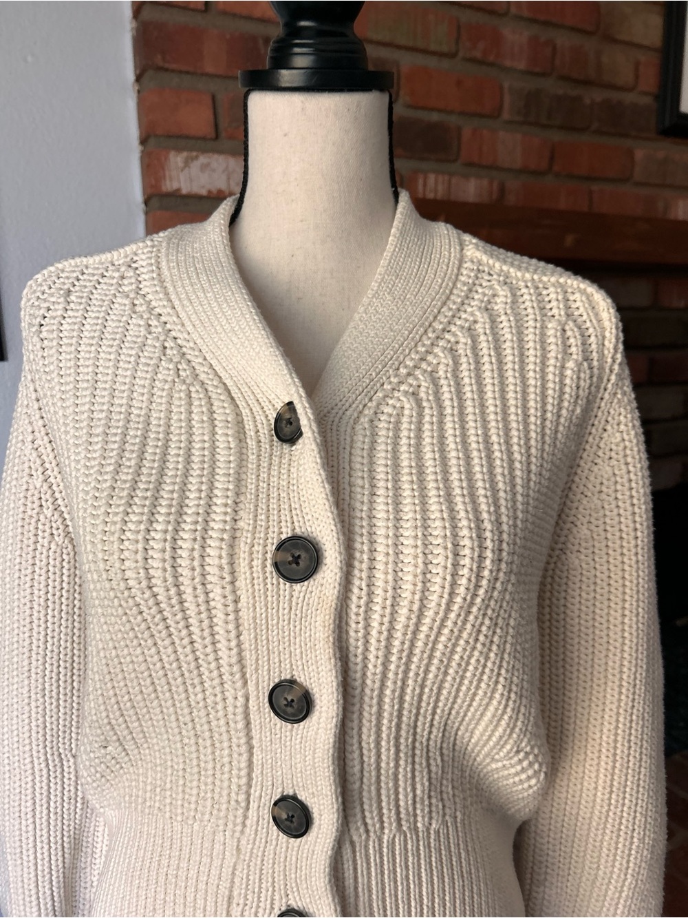 Everlane The Texture Cotton Cardigan in Canvas Sz XS - Picture 4 of 9